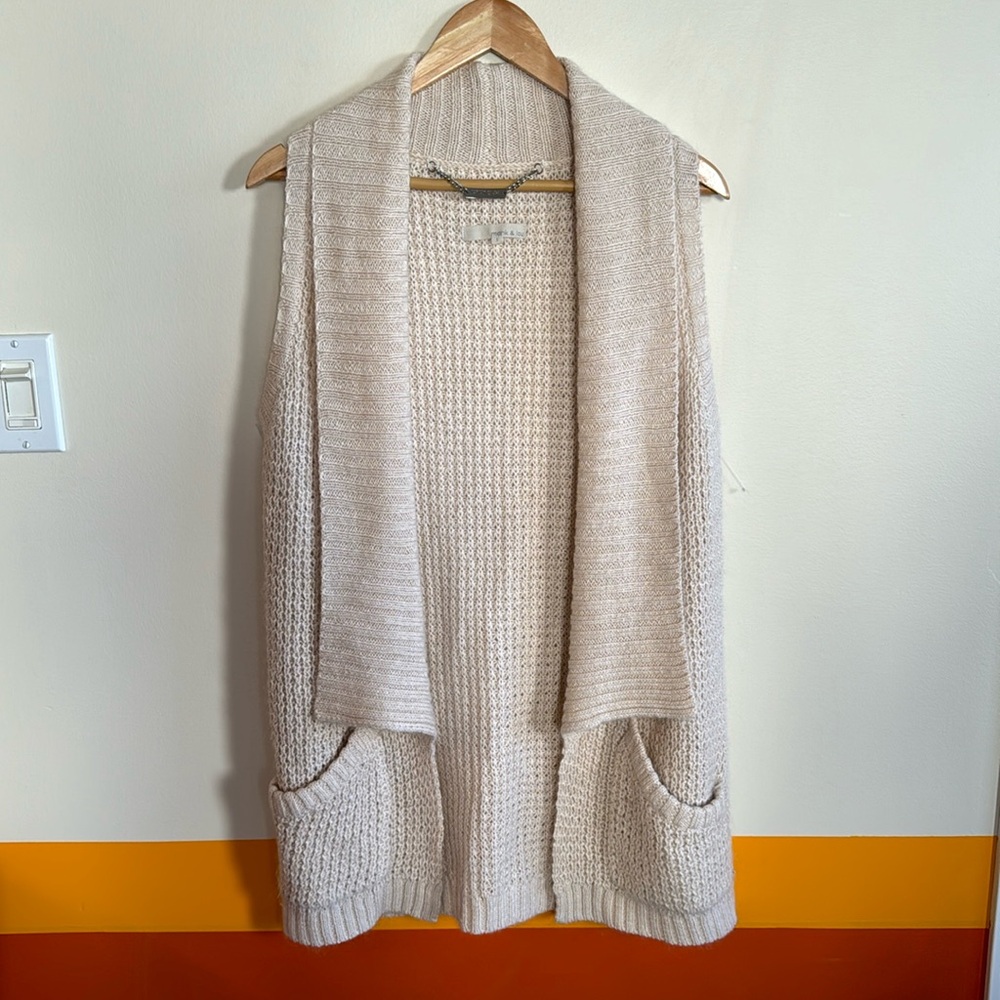 monk & lou sleeveless cardigan sweater .